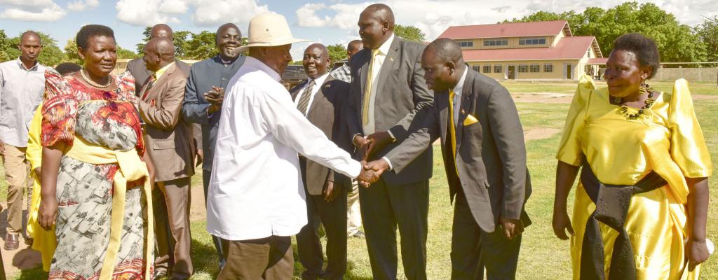 Leaders of Moyo and Adjumani receiving His excellency President Yuweri Kaguta Museveni in Moyo leaders of Moyo and Adjumani receiving His exellency President Yuweri Kaguta Museveni in Moyo